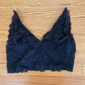 Delicates Bralette Women’s Large Black Lace Top Intimates Adjustable Straps